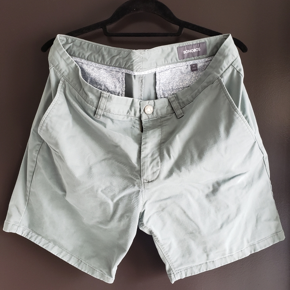 Bonobos 33" waist 7" Inseam light green shorts